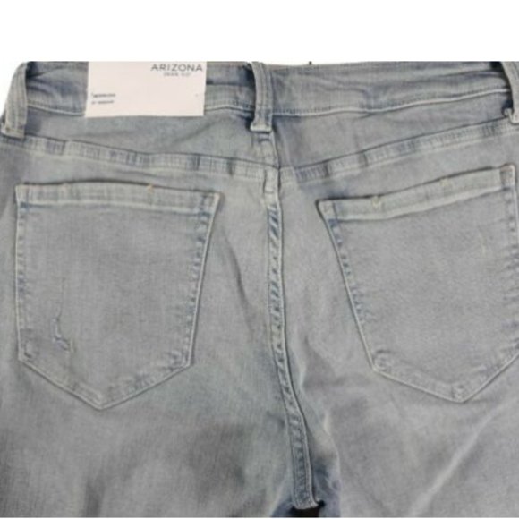 Arizona Bermuda Shorts Size 9 / W28" Cuffed Hem Girls Blue denim jeans shorts - Picture 5 of 8